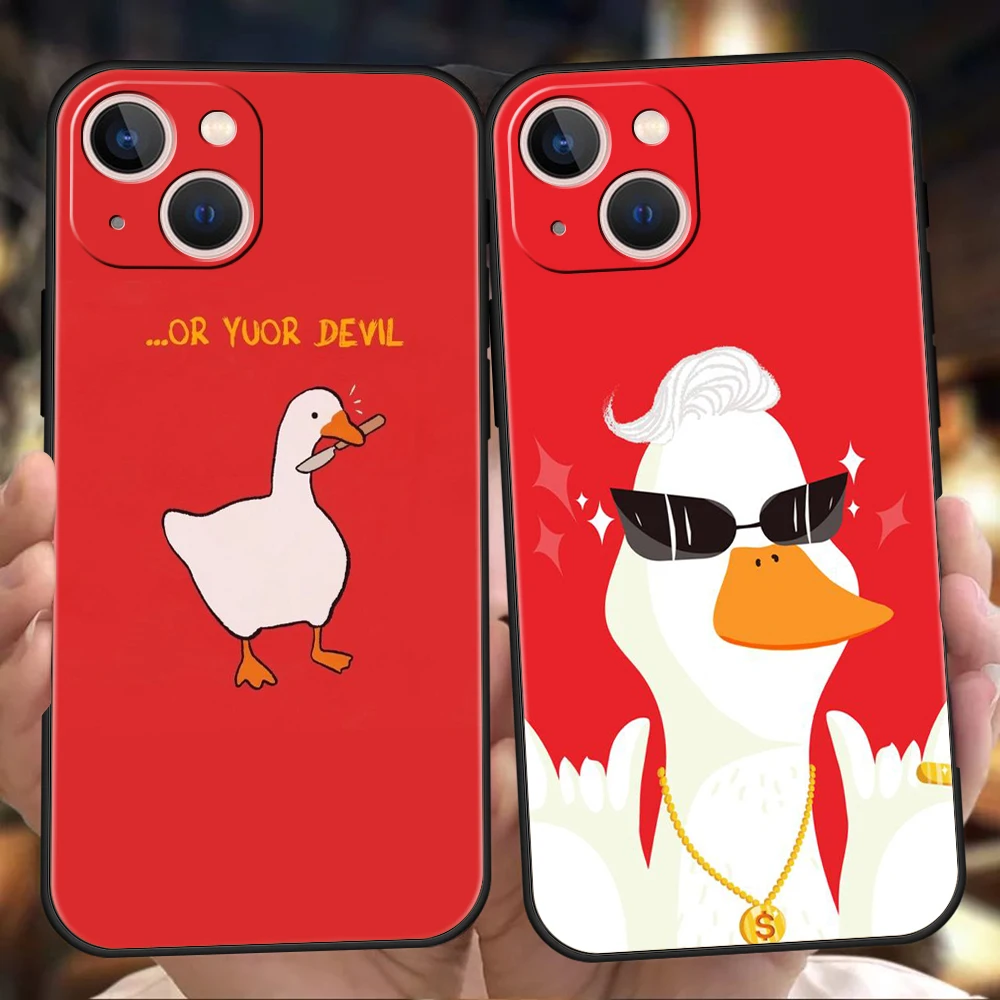 

Cartoon Goose Game Shockproof For iPhone 14 13 12 11 Pro Max 8 7 Plus SE2020 Case Soft Cover For iPhone X XR XS Max 13Mini Shell