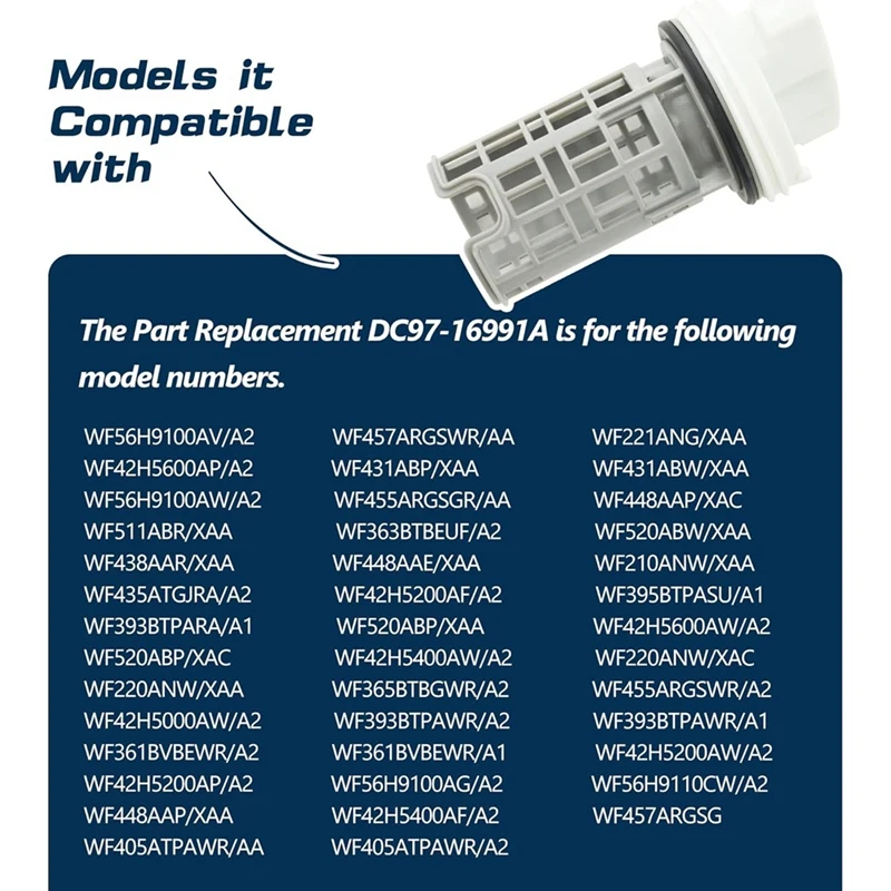 2 шт. DC97-16991B фильтр сливного насоса стиральной машины для Samsung заменяет 4000059 АП 5800143