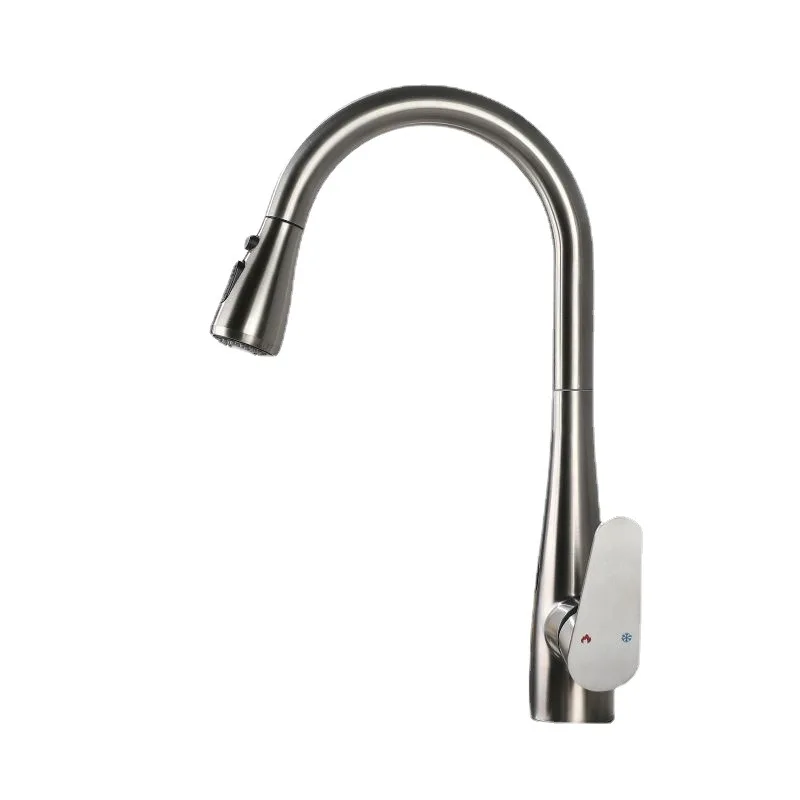 

Amazon Hot Selling Multi-functional Deck-mounted Tap Stainless Steel Rotatable pull out Kitchen Faucet