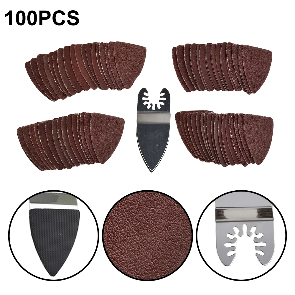 

Triangular Sanding Sheets Mat Alumina Polishing Grinding Polisher Accessories Tools Kit 100pcs Spare Oscillating