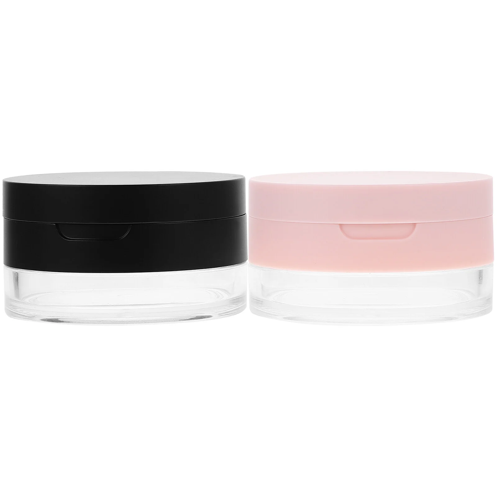 

2 Pcs Travel Size Container Foundation Loose Powder Packing Box Body Plastic Small Puff Empty Makeup Containers Baby