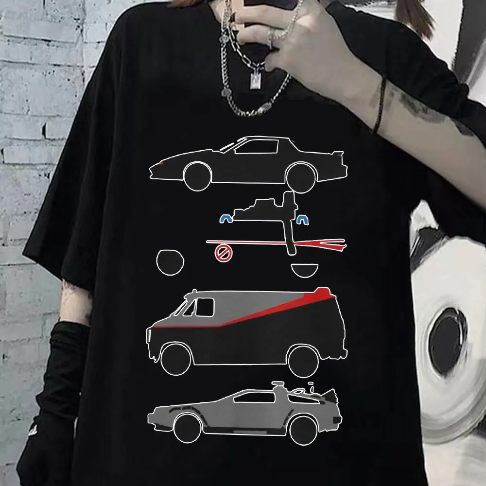 

The Car's The Star Back To The Future T-Shirt Time Machine Cool T Shirt Men Women's Vintage Clothes Oversized T-shirts Clothing