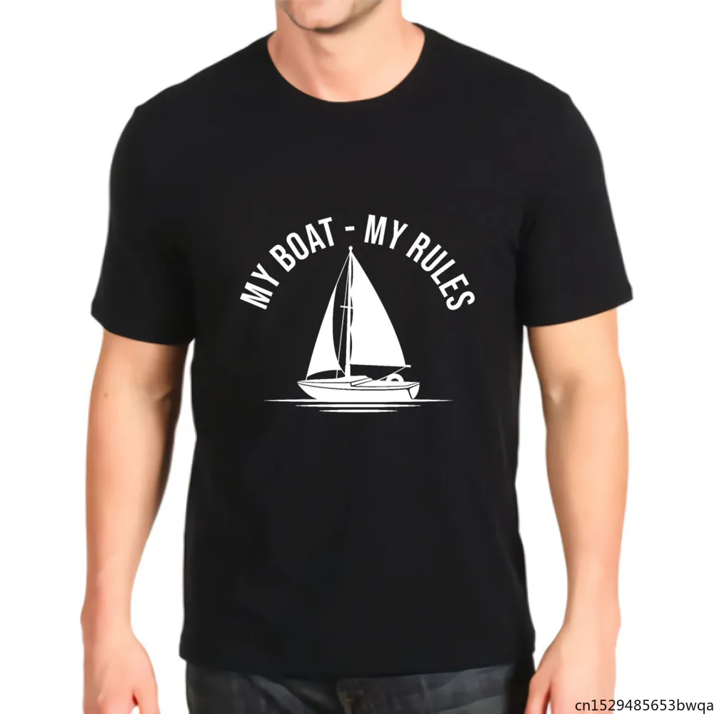 Мужская футболка премиум класса с изображением парусника, лодки, моряка, моих правил, Лидер продаж, футболка Kawaii Graphic, новая футболка унисекс