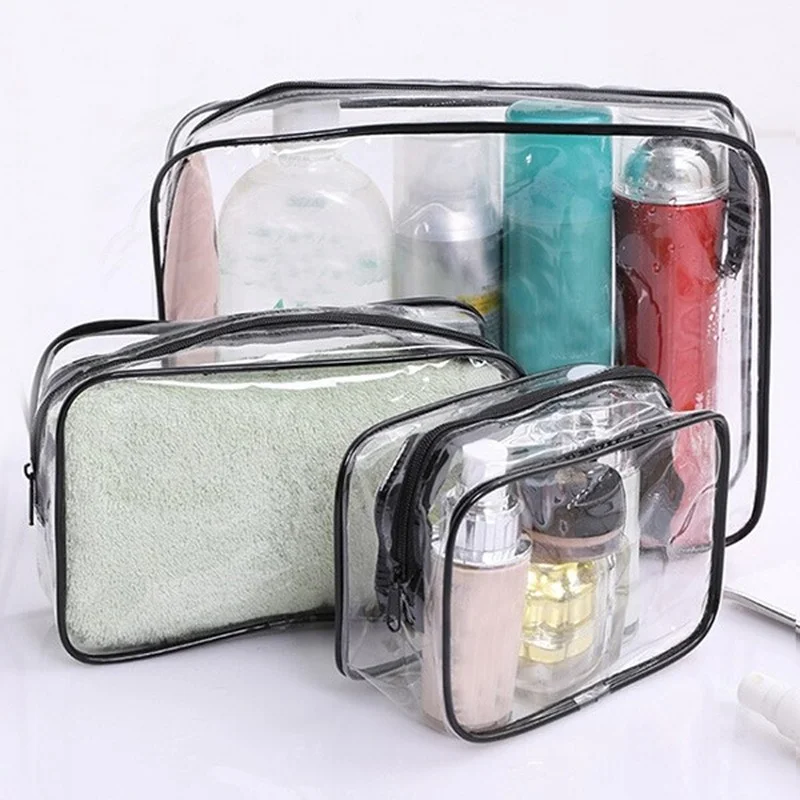 

Travel Transparent Cosmetic Bag PVC Women Zipper Clear Makeup Bags Beauty Case Make Up Organizer Storage Bath Toiletry Wash Bag