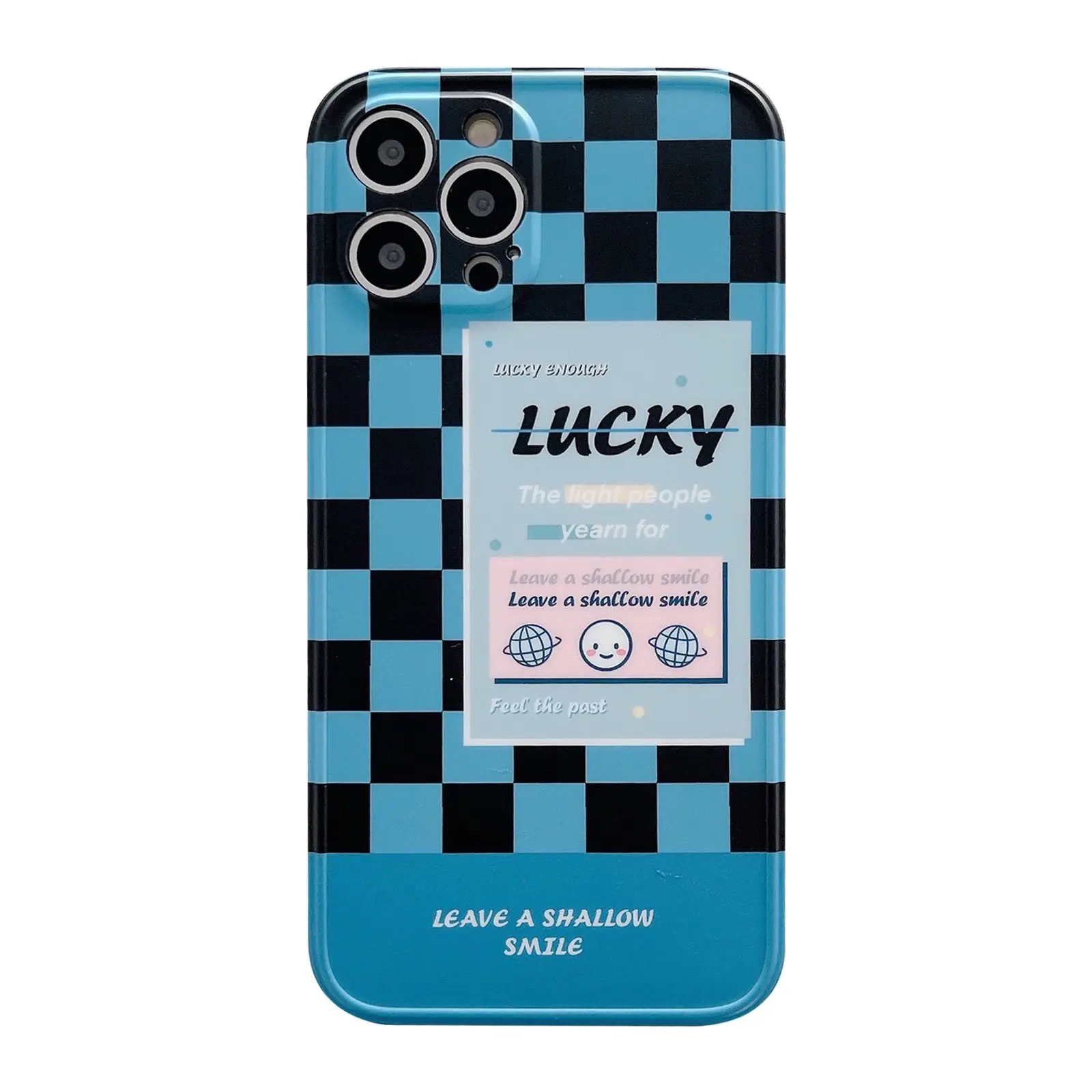 

For iphone13promax 12 11 x series creative ins checkerboard illustration all-inclusive silicone fall proof mobile phone case