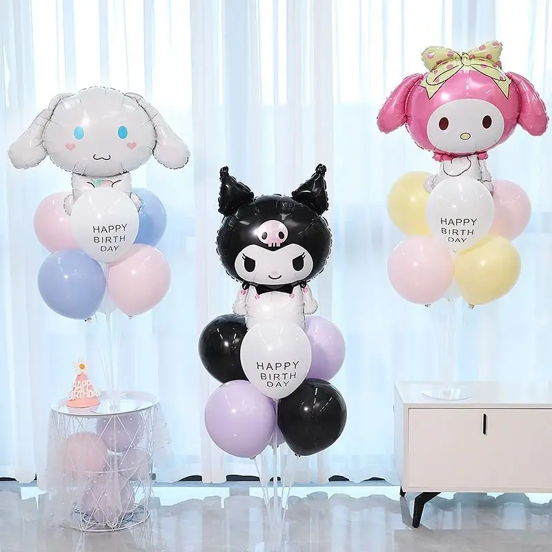 

Sanrio Cinnamoroll Kuromi My Melody Themed Cartoon Balloon Ornaments Birthday Decoration Scene Layout Table Float