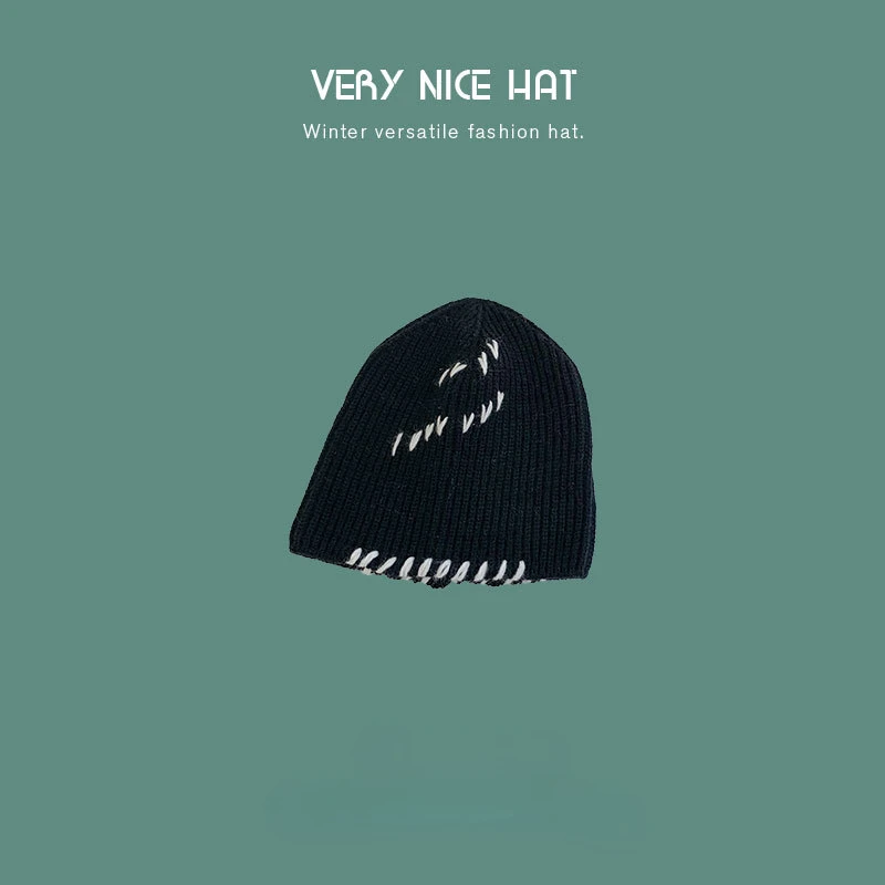 

Новинка Осень-зима теплая модная шерстяная шапка бини в иностранном стиле брендовая вязаная шапка высокого качества Мужская женская шапка