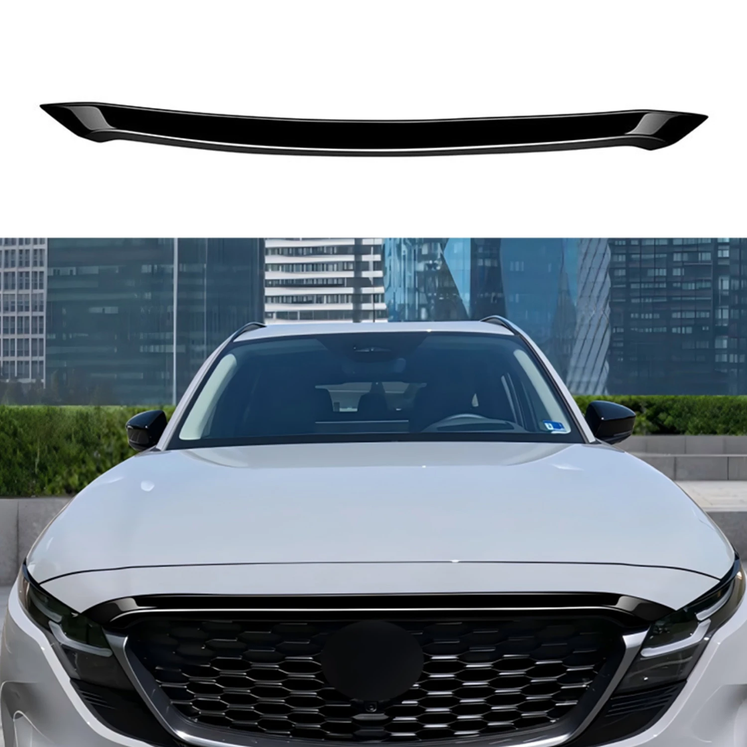 Фото Декоративная накладка на капот (глянцевый черный) для Mazda CX-5 2026-2027