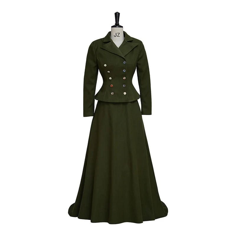 

18th Victorian Dark Green Ball Bustle Gown Dress Steampunk Gothic Ball Medieval Lady Walking Dres