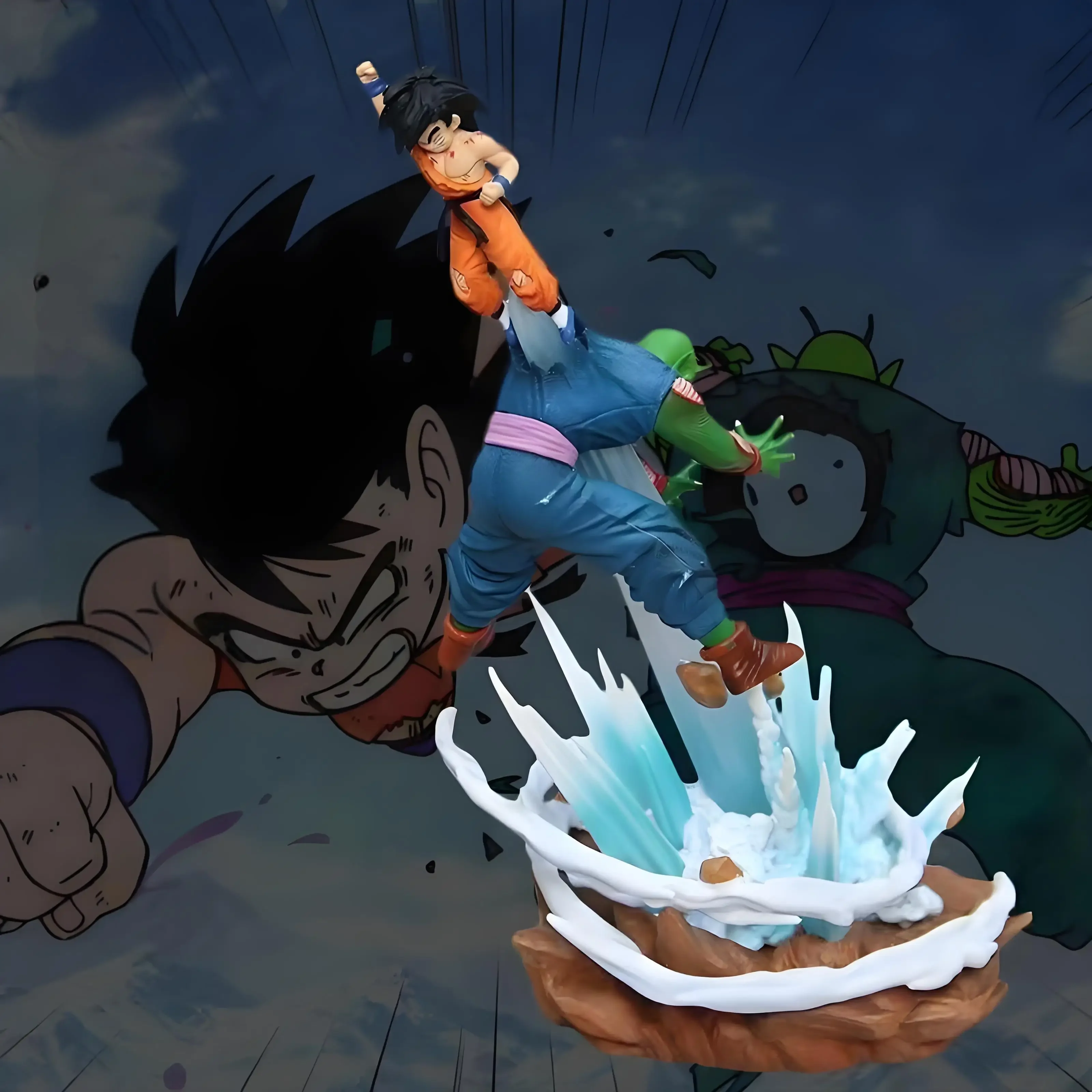 20 см Dragon Ball аниме фигурка Сон Гоку VS Piccol супер модель может излучать свет