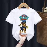 2022 summer paw patrol childrens t shirts chase clothes kawaii anime cartoons puppy kids boys girls t shirt casual tee top gift