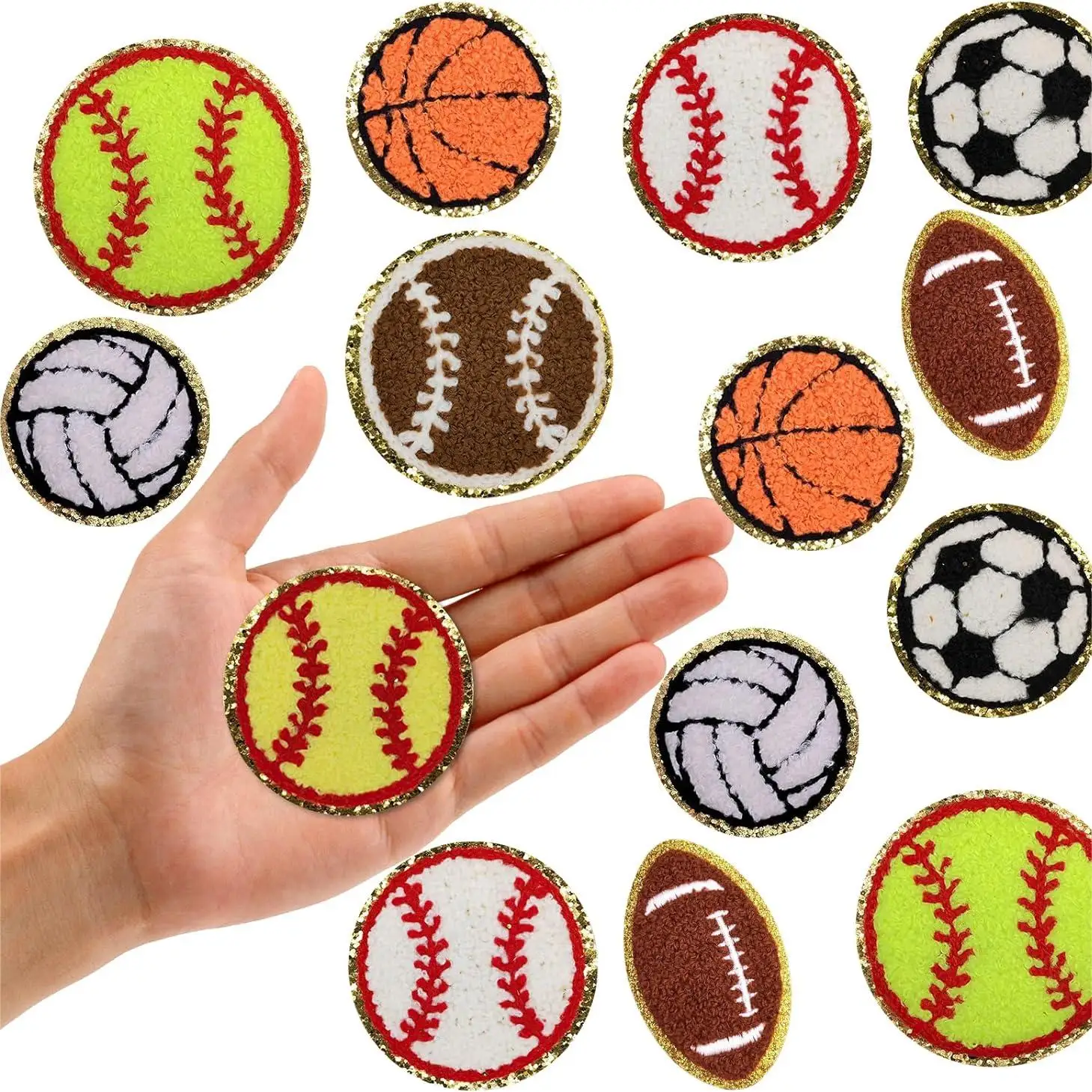 16 шт. пластыри с золотыми краями для баскетбола футбола бейсбола волейбола