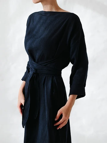 Black dress linen -   | AliExpress
