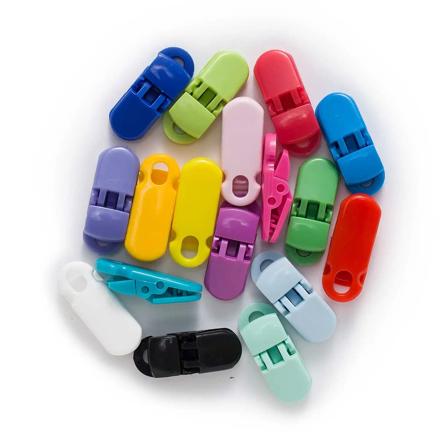 

5pcs Plastic Pacifier Clips Suspender Clips with for Jewelry Soother Toy Teething Ring Leash Bib Clip Snap fit 7mm