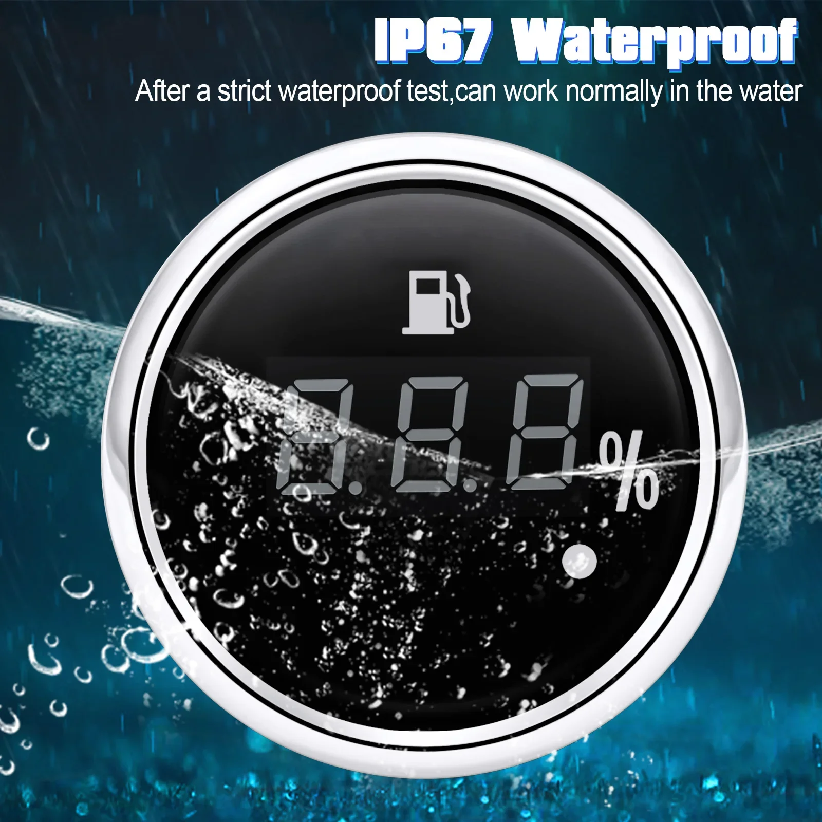 Цифровой измеритель уровня топлива 52 мм с датчиком 100-550