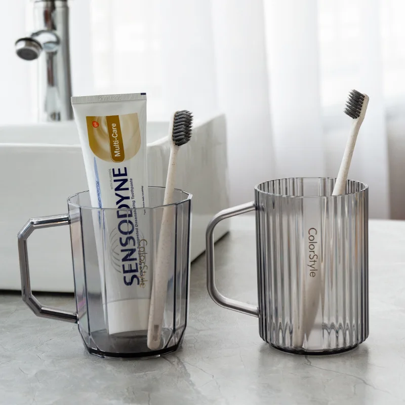 

Plastic Bathroom Wine Glass Mouthwash Cup Coffee Tea Cup Home Travel Transparent Toothbrush Holder Cup Beverage Tool