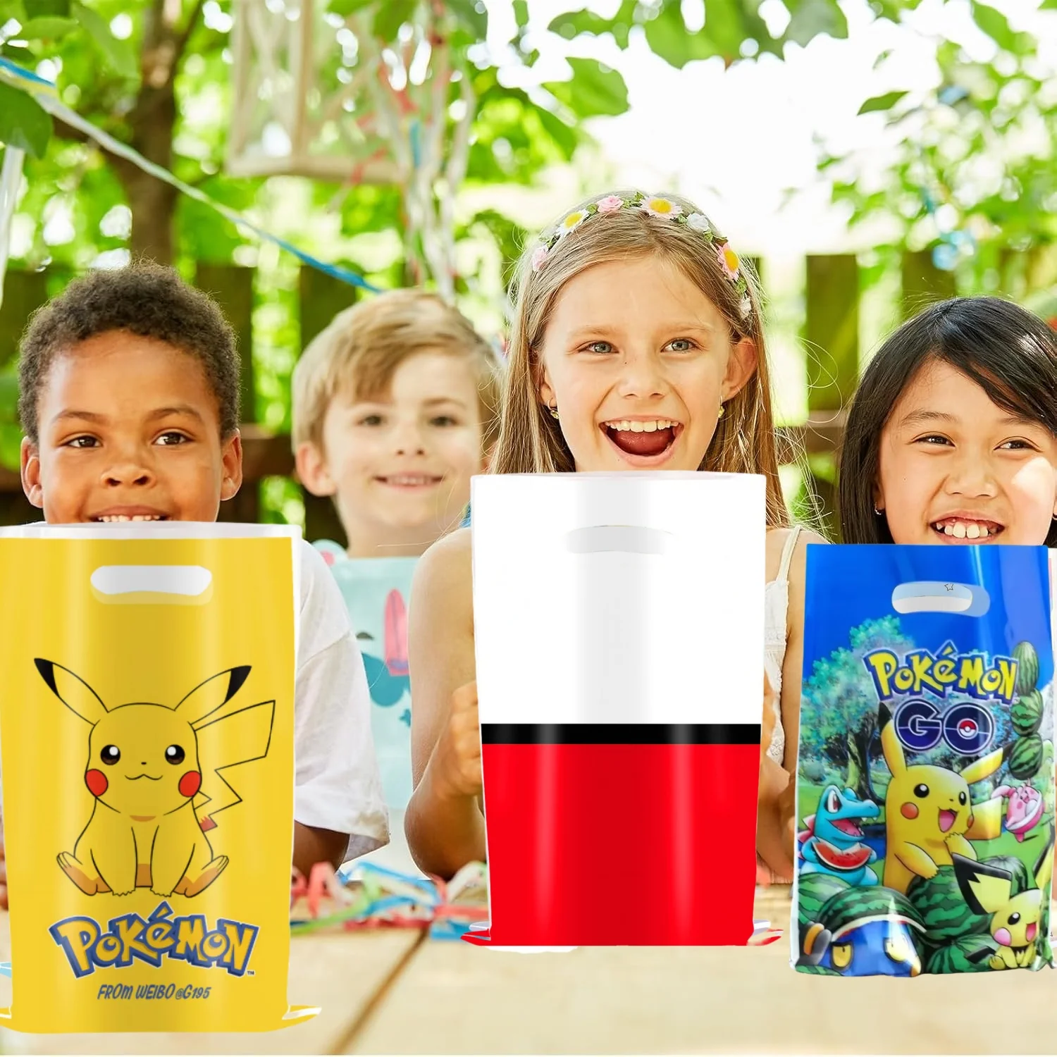 Фото Pikachu День рождения подарочный пакет Pokemon фигуры Покемоны подарочный пакет Pikachu Candy Bag упаковывает раздача для вечеринки для вечеринки гостевые подарки Pokemon №3