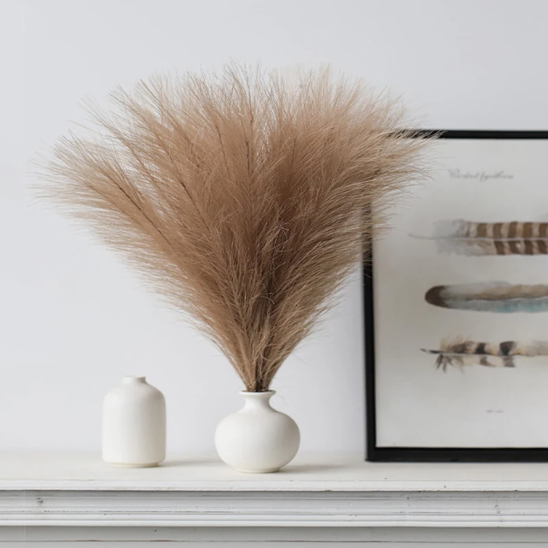 

1PC 7 Heads Wedding Decoration Fluffy Pampas Grass Fake Flower Simulated Reed Artificial Flowers For Vase Filler Home Party
