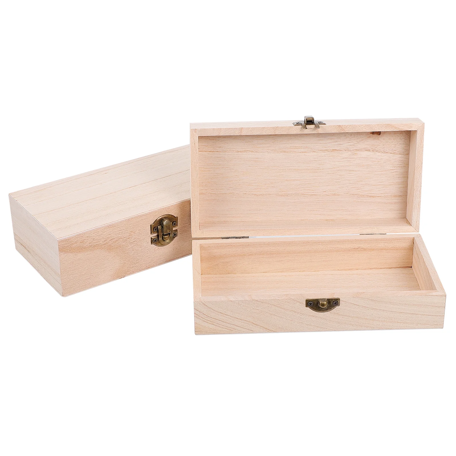 

2pcs Country Jewelry Wood Storage Box with Lid Lock Wooden Stash Box Rectangular Wooden Gift Organizer Box for Jewelry Necklace