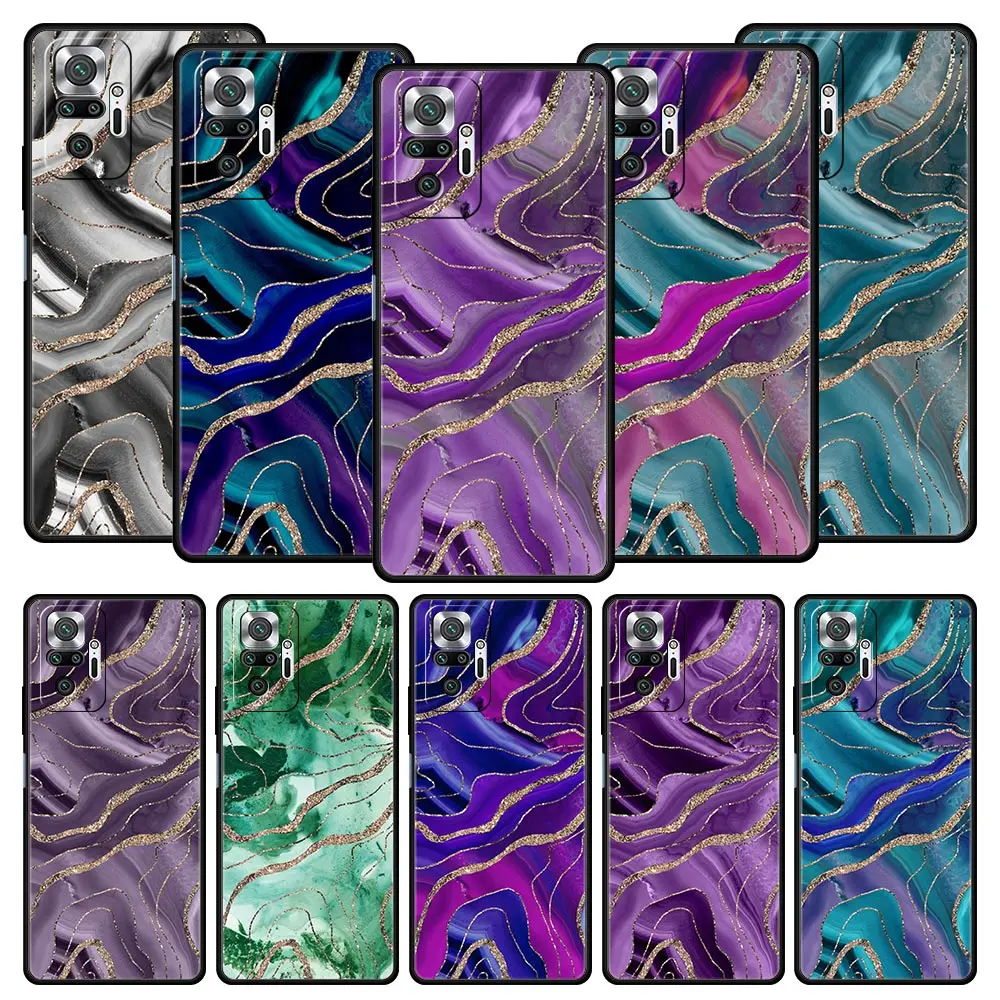 

Glitter Marble Pattern Case For Xiaomi Redmi Note 11 10 9s Pro K50 7 8 9 8A 9A 9C 8T 9T 11T 5G K40 Gaming Phone Cover Soft Coque