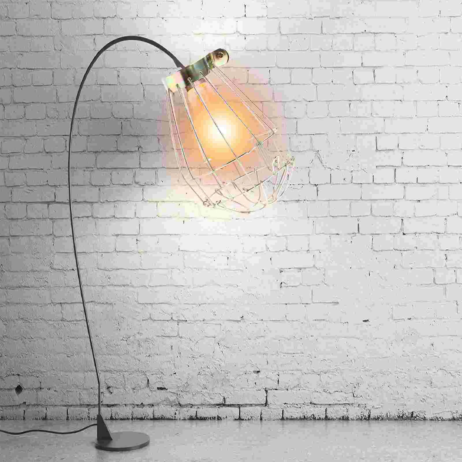 

Metal Vintage Wire Cage Lampshade: 6pcs Lamp Holders Industrial Lamp Cover Chandelier Lamp Shades for Chandeliers Lights Floor