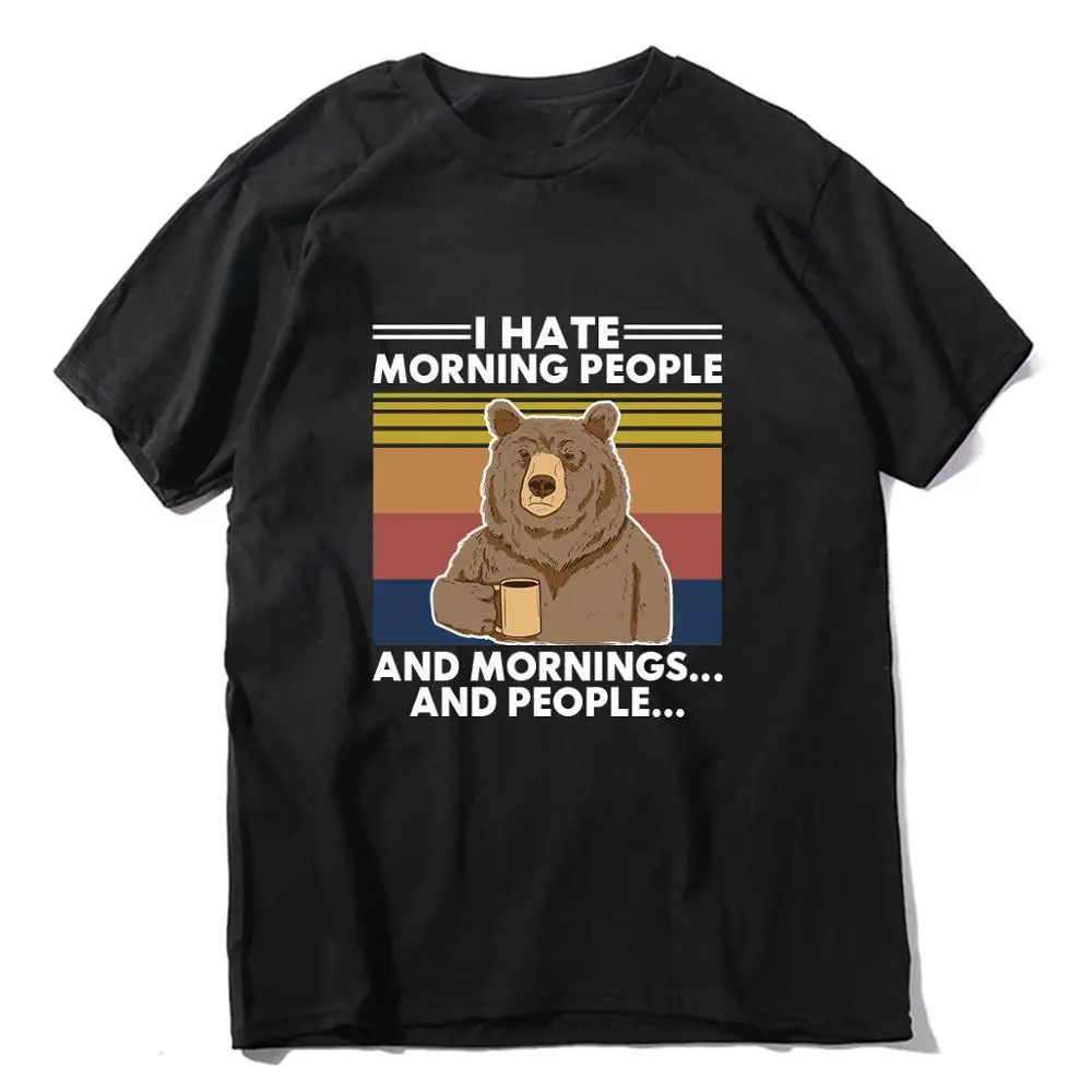 

Футболка для кемпинга с надписью «I Hate Morning People and Morning and People», винтажная Мужская футболка с воротником, женский топ с юмором в подарок