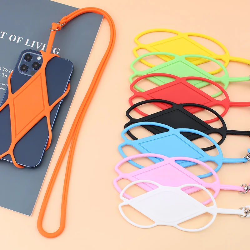 

2021 New Mobile Phone Lanyard For Phone Silicone Strap Lanyards Case Neck Hanging Rope For iphone huawei xiaomi redmi Samsung