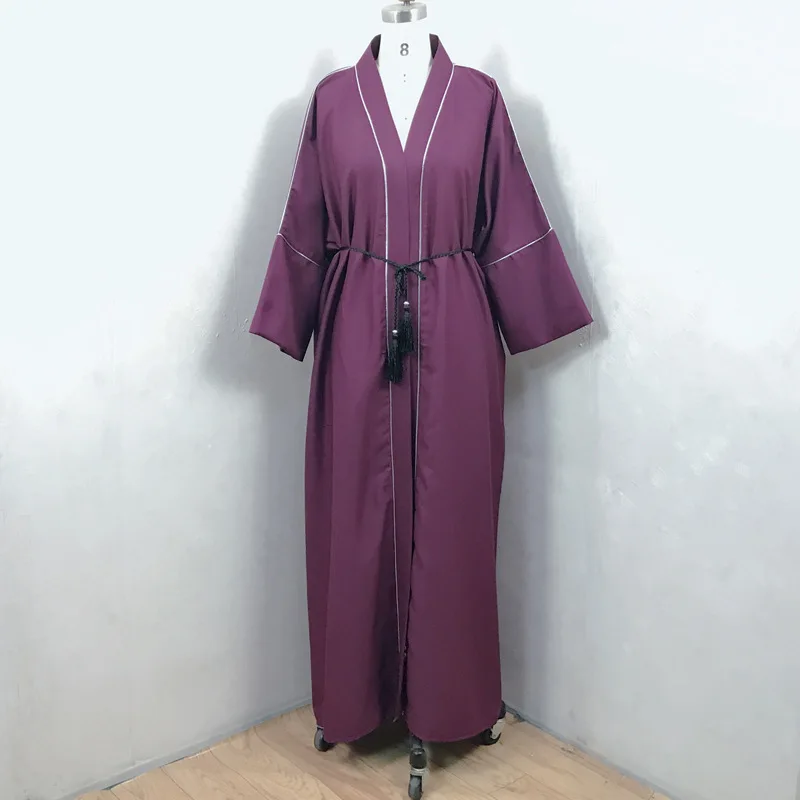 Open Abaya Muslim Women Eid Ramadan Cardigan Maxi Dress Turkey Dubai Kaftan Modest Loose Femme Islamic Arabic Robe Clothing Gown