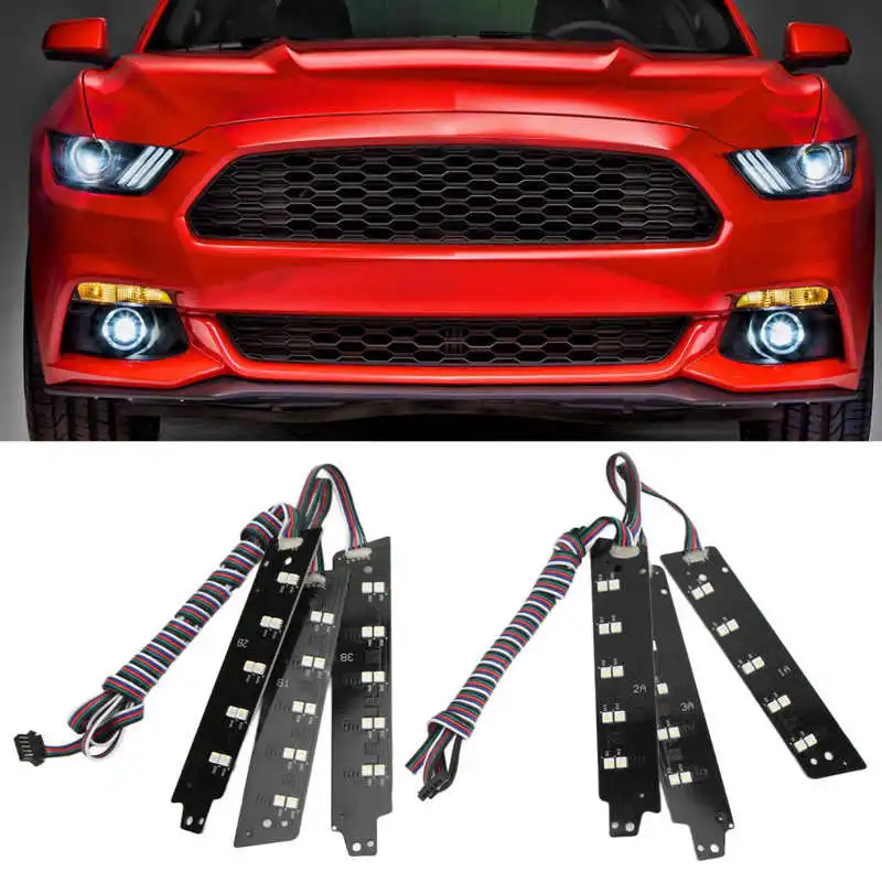 Разноцветные светодиодные фары ангельские глазки RGB комплект для замены