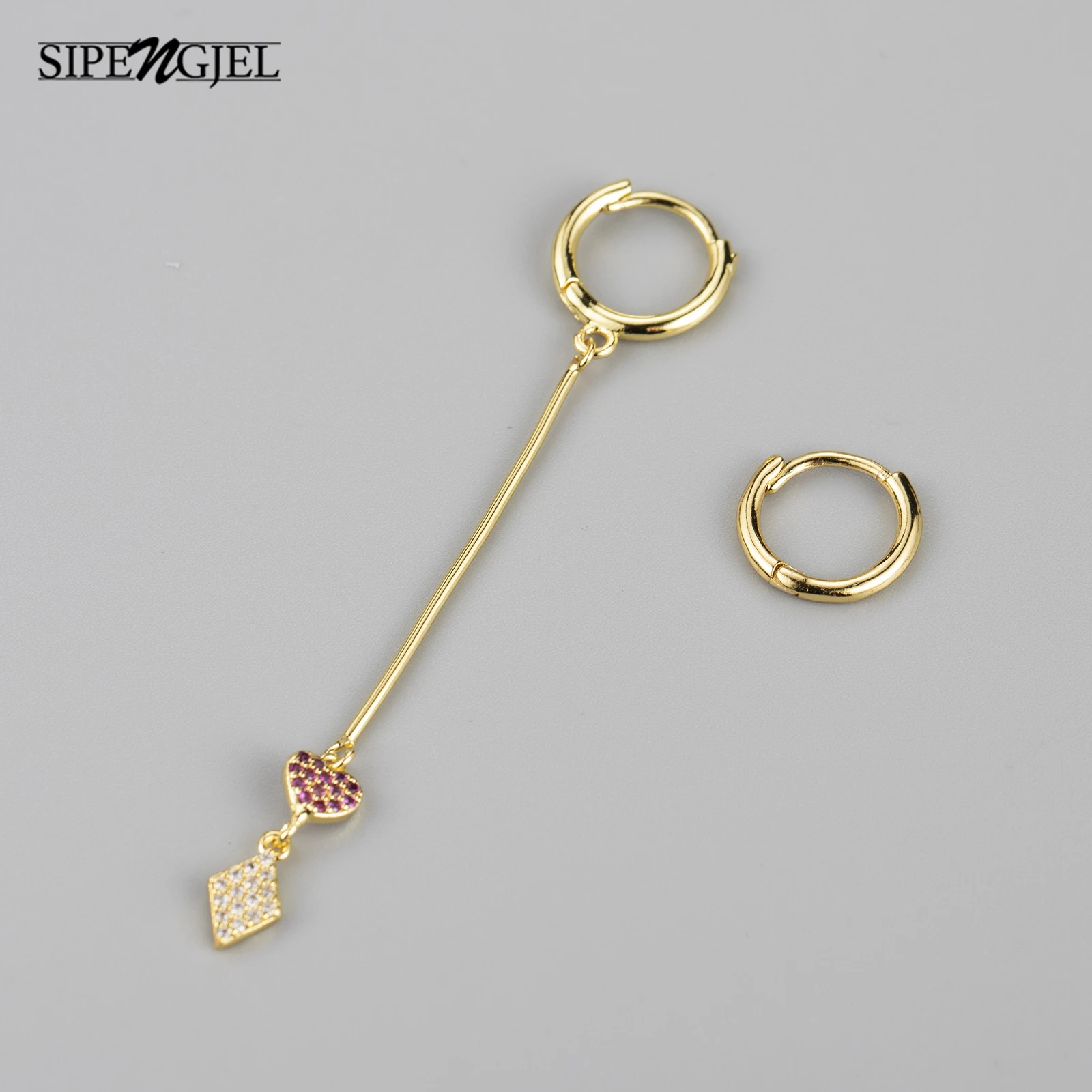 

SIPENGJE Fashion Long Line Tasssel Hugie Hoop Earrings Personality Accessories Punk Gold Color Earrings For Women Jewelry