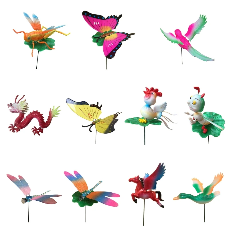 

3D Стрекоза бабочка птица садовый декор стойкие к атмосферным воздействиям двор художественные украшения