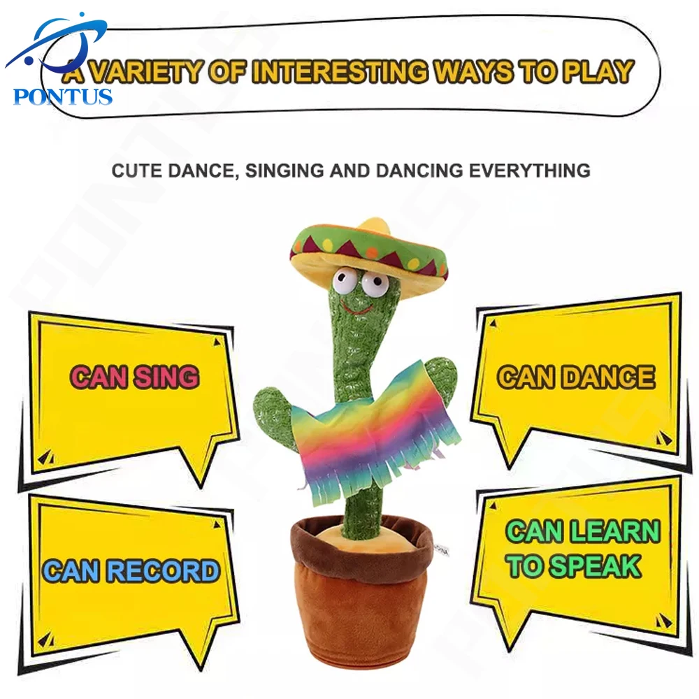 Pаспродажа Динамик танцующий кактус 120 песня говорящая Usb зарядка голосовой Повтор плюшевая игрушка искусственная говорящая плюшевая игрушка плюшевы...