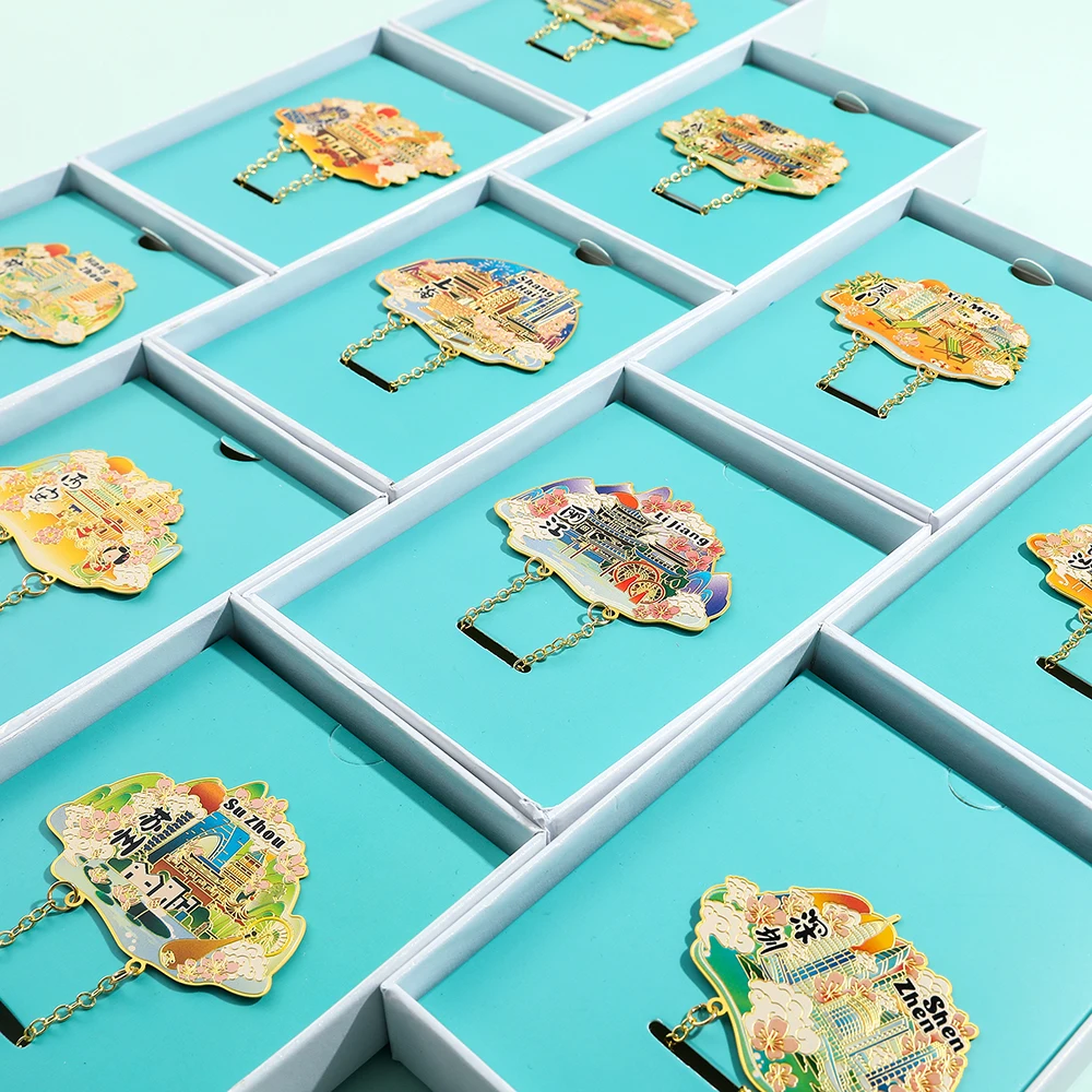 Китайская городская Закладка Пекин Шанхай металлические закладки для книг