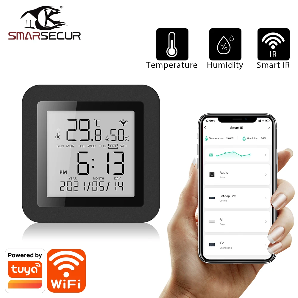 Tuya Smart WiFi Универсальный ИК-пульт дистанционного датчика температуры и влажности