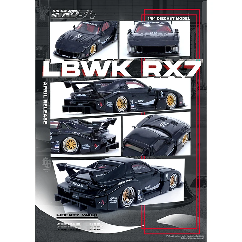 INNO в наличии 1:64 LBWK RX7 FD3S Коллекционная Миниатюрная модель автомобиля с литым