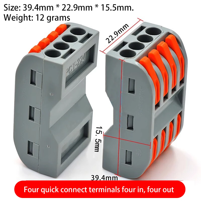 3 pieces of PCT-222 quick terminal block PCT-223 wire connector two-three-in-three-out press and to