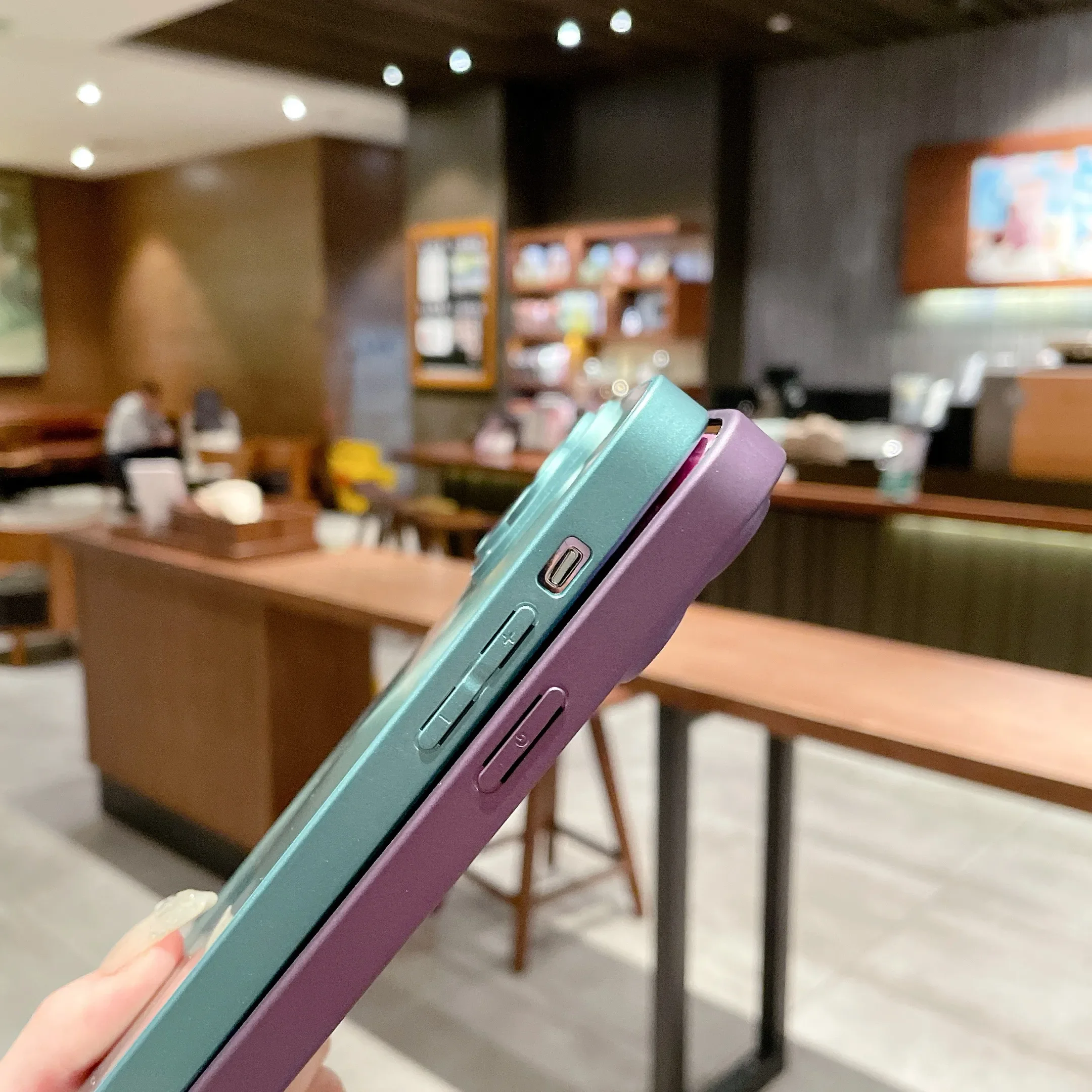 Чехол-бампер из ТПУ для iPhone 15 14 Plus 13 12 11 Pro Max пластиковая текстура Aurora CD задняя