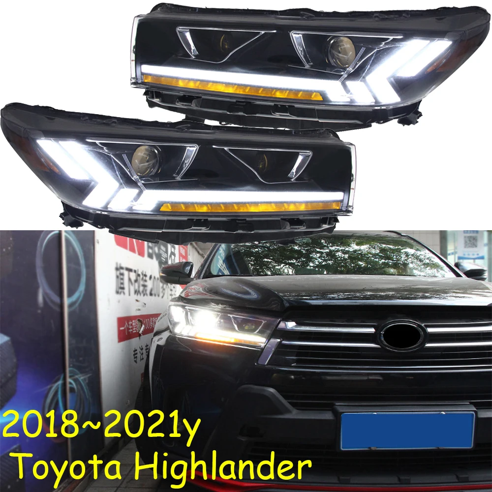 

Dynamic show,Kluger 2018~2021y 2pcs Bumper Head Light For Highlander Headlight LED Taillight DRL Running lights;high Lander