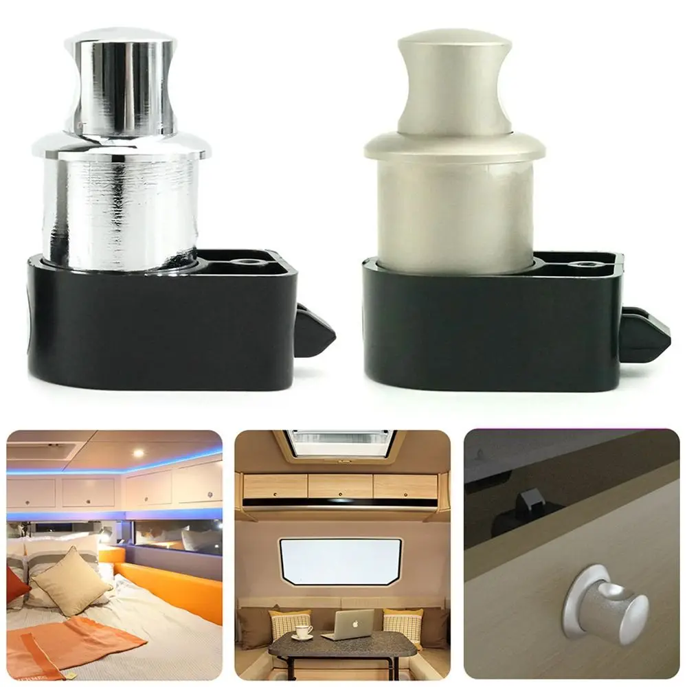 

Zinc Alloy Drawer Latch Boat Home Button Lock Caravan RV Push Lock Camper Car