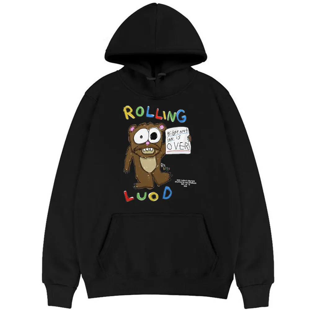 

Rolling Luod Color Letter Logo Hoodie Funny Style Bear Graphic Print Hoodies Men Women Oversized Sweatshirt Unisex Loose Hoody