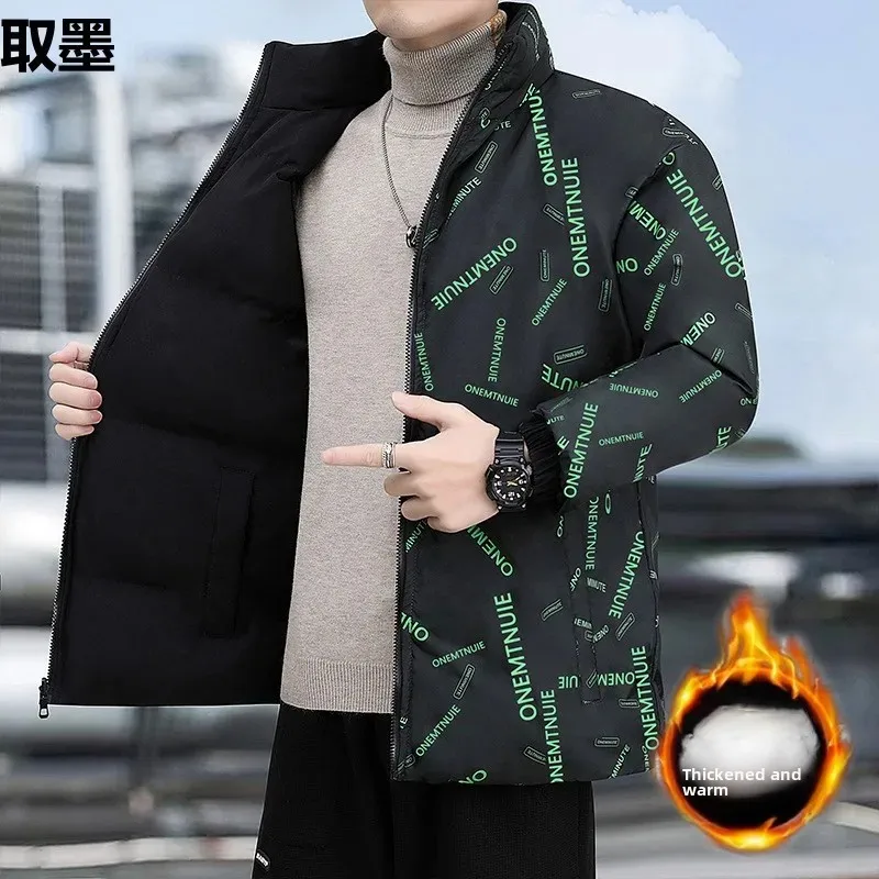 Двустороннее пригодное для носки хлопковое мужское утепленное пальто с флисовой