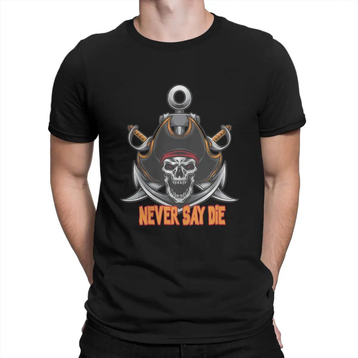 

Футболка с надписью «Never Say Die Ship»