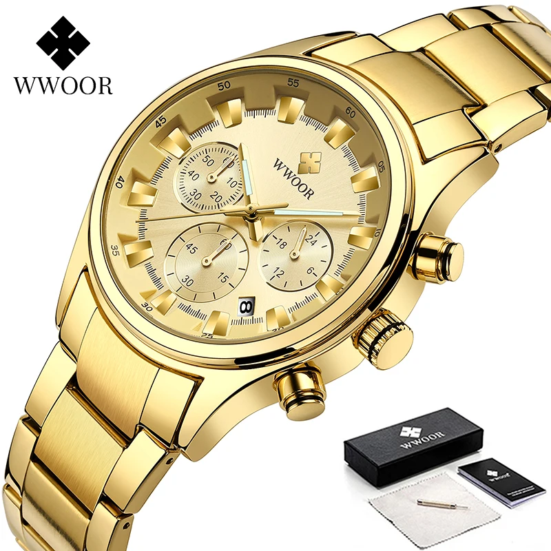 WWOOR Relogio Masculino Роскошные знаменитые мужские часы Модные Новые часы-хронограф