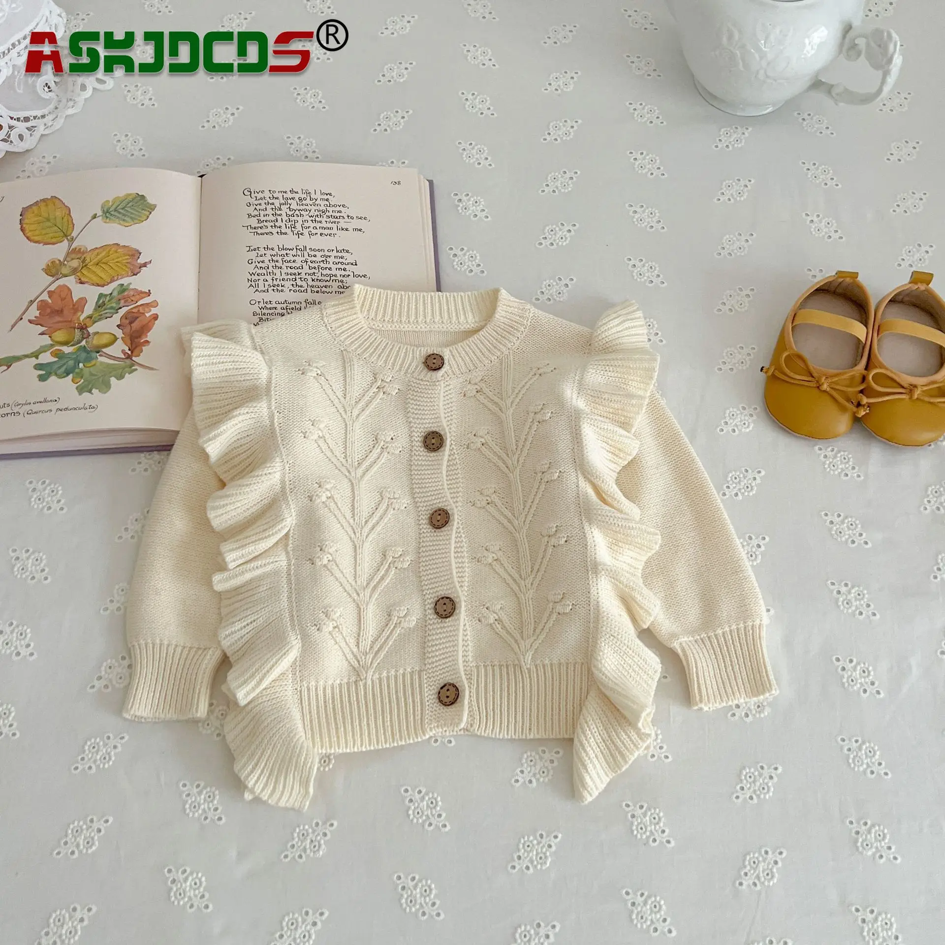 

Optimized 2023 Autumn New In Infant Kids Solid Color Knitted Ruched Coat Full Sleeve Single-Breasted Baby Sweater Toddlers 0-3Y