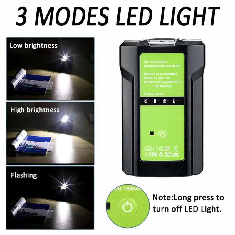 Адаптер GLB40V для Greenworks Glibo 36-40 В литиевые батареи защита от перезаряда