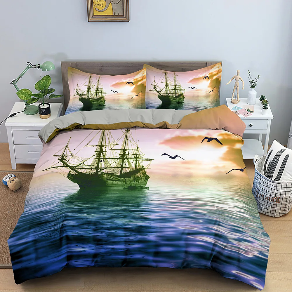 

Объемный Комплект постельного белья в виде корабля