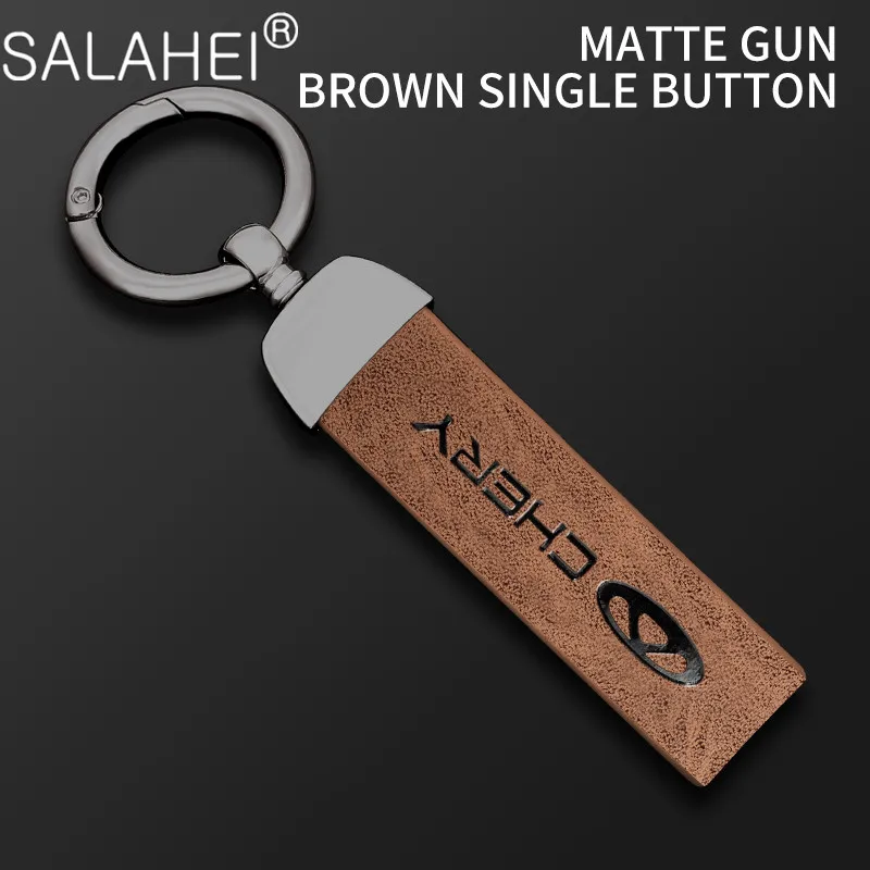 

1PC Car Leather Keychain Key Decoration Ring Emblems Keyring For Chery Tiggo 2 7 3 5 T11 M11 A1 Fulwin QQ A3 A5 Auto Accessories