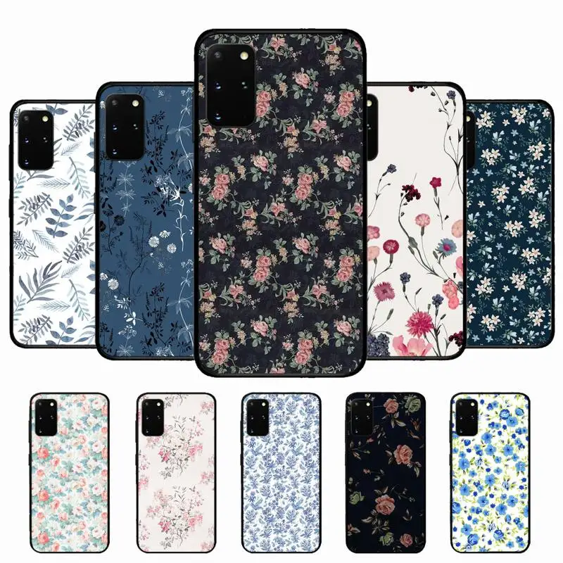

Vintage Leaves Flower Phone Case for Samsung S20 lite S21 S10 S9 plus for Redmi Note8 9pro for Huawei Y6 cover
