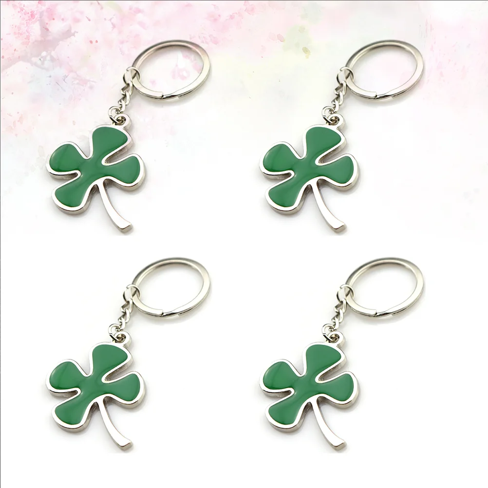 

4pcs Keychain Metal Fashion Practical Hanging Ornament Keyring Pendant Key Chain Gift for St. Patrick's Day