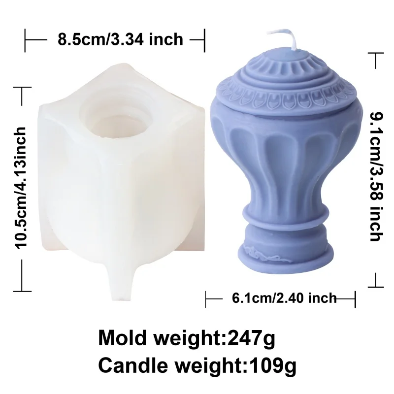 3D Ретро римский столб силиконовая форма для свечей DIY ананас узор Европейский